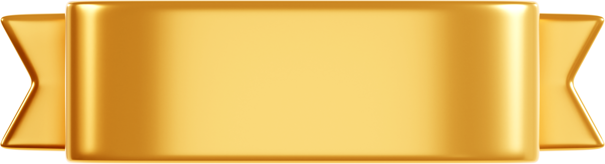 Gold Ribbon Banner 3d